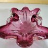 Vintage Murano pink glass ashtray